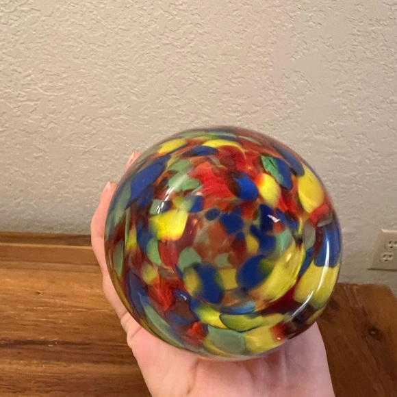 Pier 1 Imports Hand-Blown Art Glass Bud Vase – 14” Multicolor Swirl - Picture 3 of 4